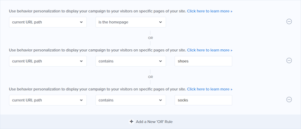 display rules to promote specific products