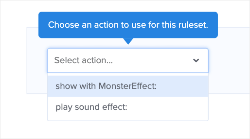 Choose MonsterEffect or Play Sound Effect for Popup Animation effects