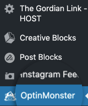 OptinMonster in the WP dasboard