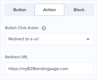 redirect URL for b2b email marketing landing page