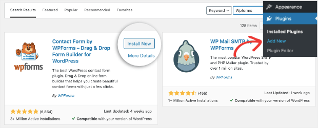 Install Now WPForms