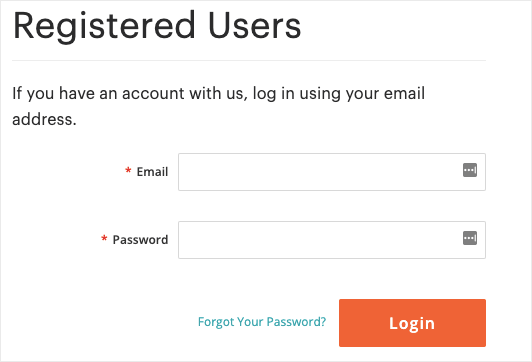 Magento login