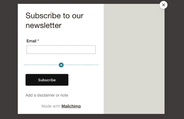 MailChimp layout option