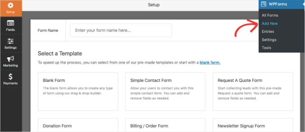 WPForms add new min 1