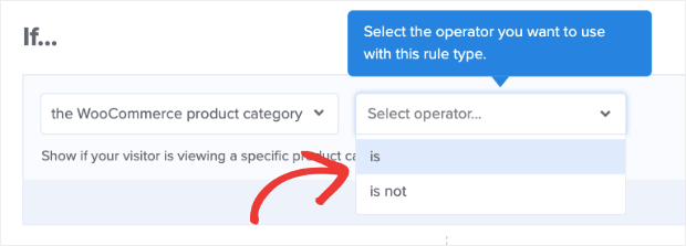 WooCommerce product category is or is not