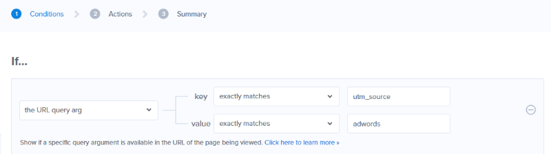 If the URL query arg key exactly matches utm_source, and value exactly matches adwords