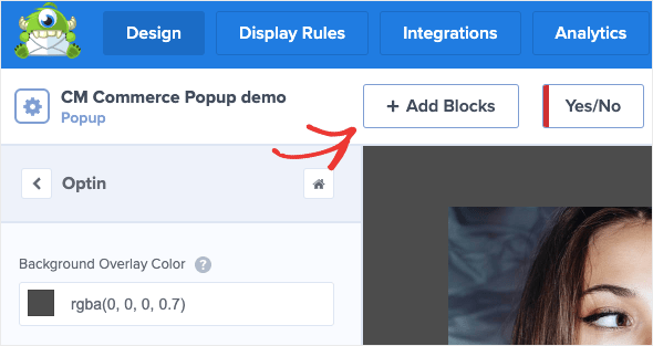 Add block to CM Commerce Popup Demo