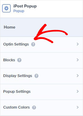 Ipost optin settings