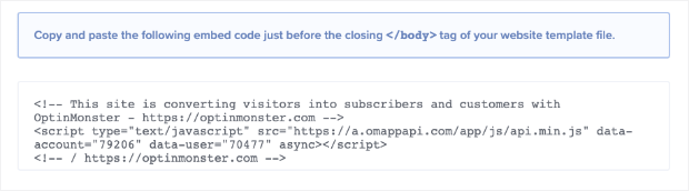 OptinMonster Drupal Popup embed code