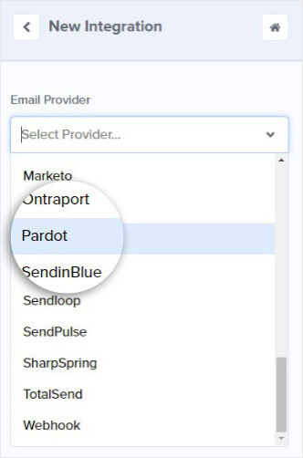 Pardot dropdown in OptinMonster