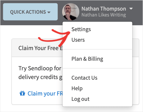 Sendloop settings