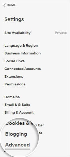 Squarespace Settings Advanced