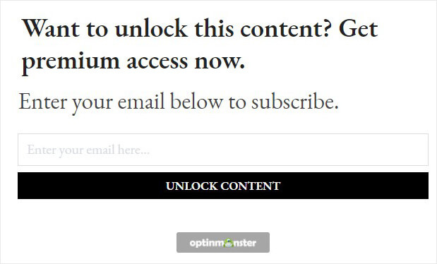 Optin content locker for WordPress OptinMonster