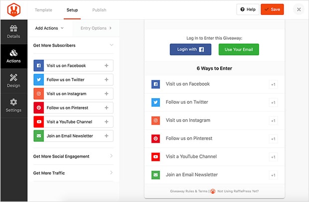 rafflepress-social-media-follower-actions