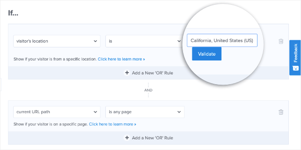 geolocation targeting for optinmonster