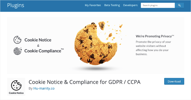 cookie notice gdpr compliant plugin