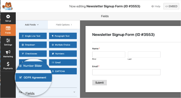 gdpr compliance in wpforms