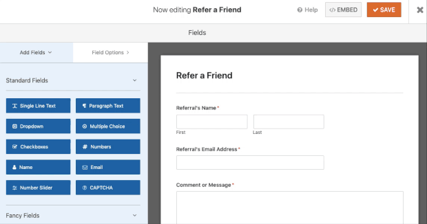 drag and drop new form field into place