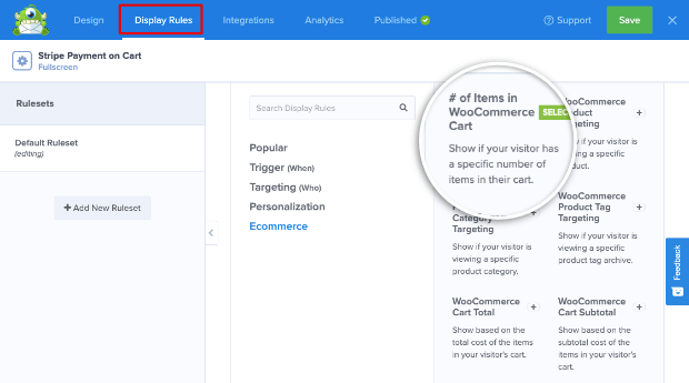 number of items in woocommerce cart display rules