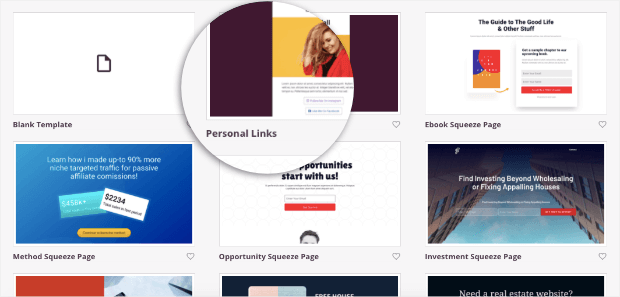 personal links template