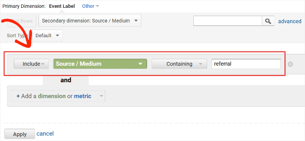 include advanced filter in google analytics