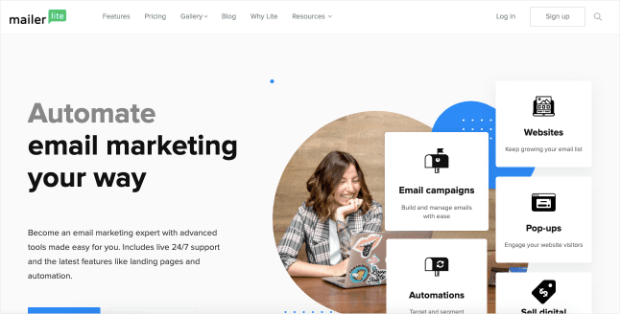 mailerlite homepage
