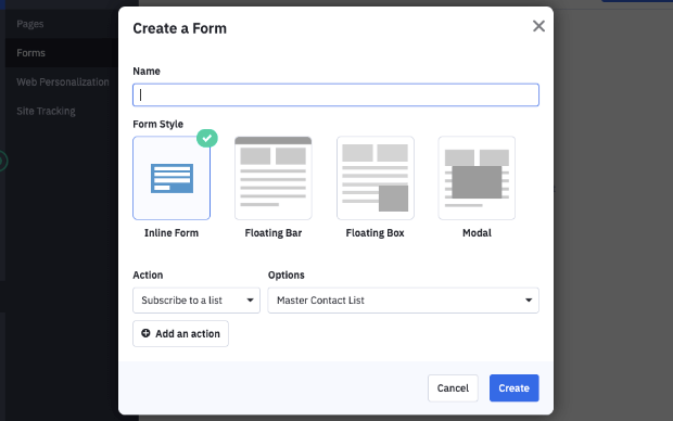 create activecampaign form