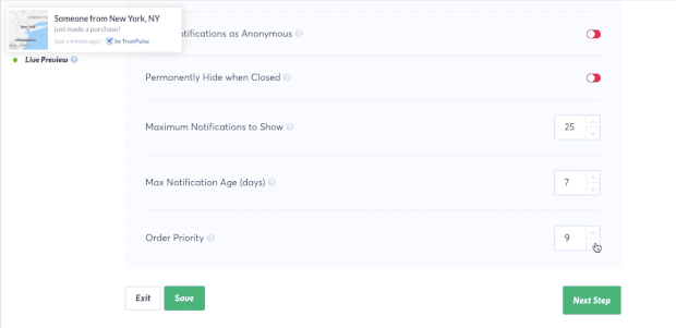 order priority in trustpulse