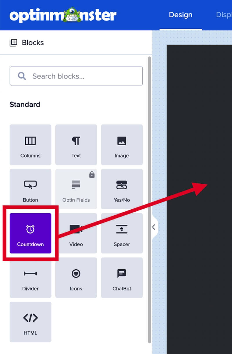 Add a countdown timer block to your OptinMonster campaign.