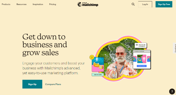 mailchimp homepage