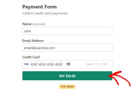 payment form