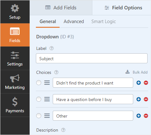 form fields