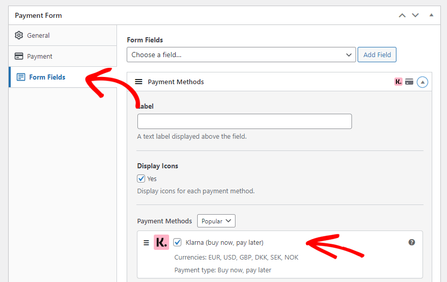 klarna payment methods mark