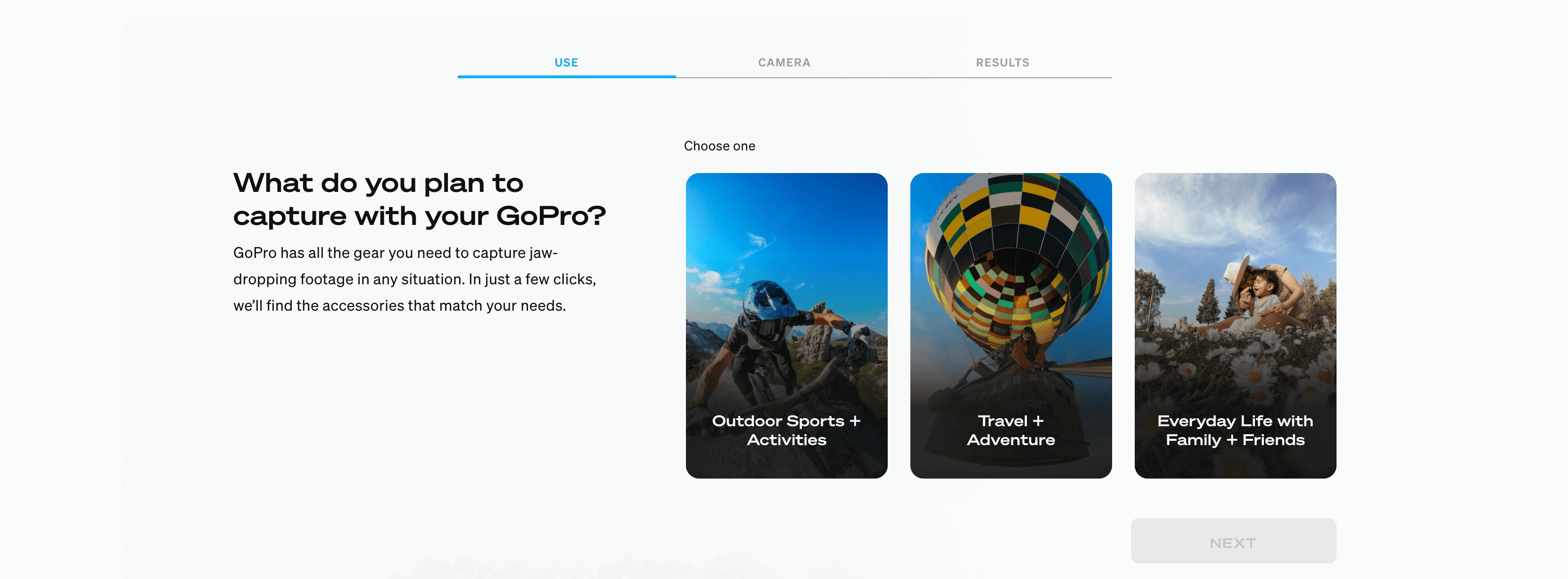 GoPro Lead Generation Quiz Example