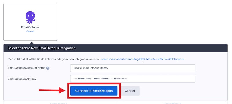 Connect EmailOctopus with OptinMonster.
