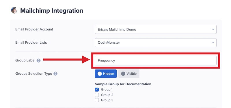 Give your Mailchimp Group a Label.