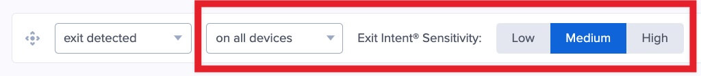 Exit-Intent options.