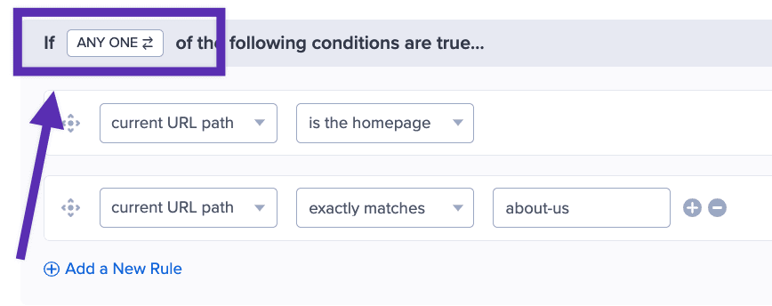 Configure inclusionary rules in OptinMonster to target specific pages with campaigns.